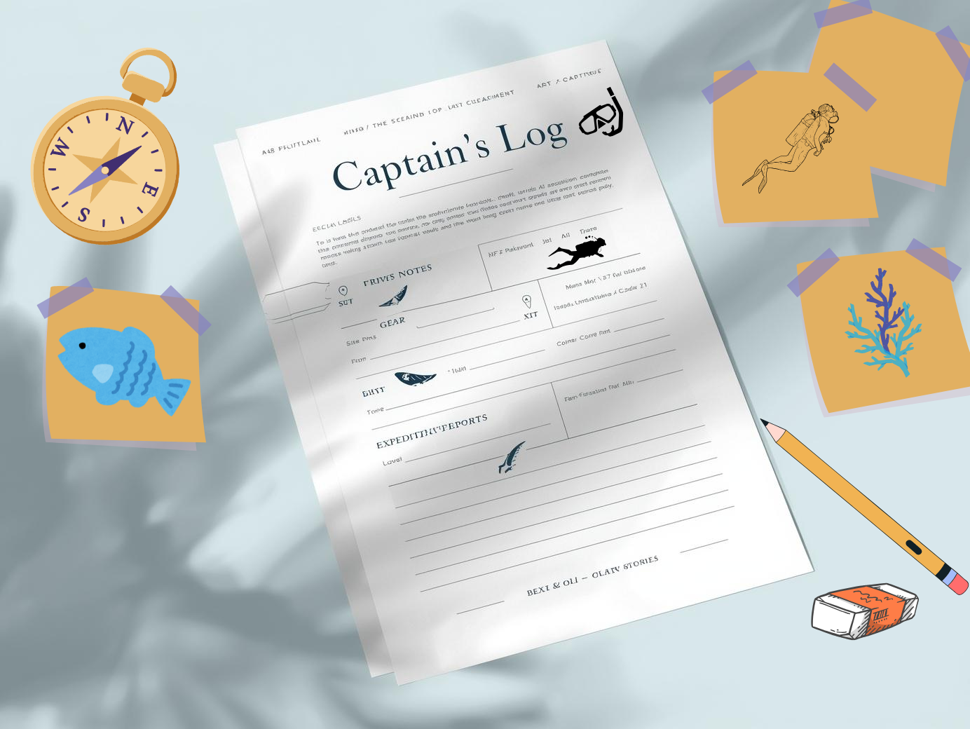 Surface Interval mini posts with dive clips and audio